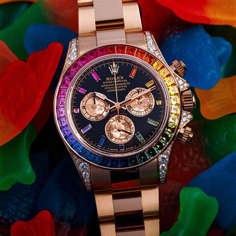 rolex daytona rainbow 18k|rolex rainbow daytona review.